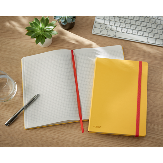 Cuaderno con tapas duras Leitz Cosy,  80 hojas, cuadriculado, DIN B5, amarillo