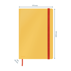 Cuaderno con tapas duras Leitz Cosy,  80 hojas, cuadriculado, DIN B5, amarillo