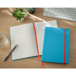 Cuaderno con tapas duras Leitz Cosy,  80 hojas, cuadriculado, DIN B5, azul
