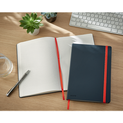 Cuaderno con tapas duras Leitz Cosy,  80 hojas, cuadriculado, DIN B5, gris