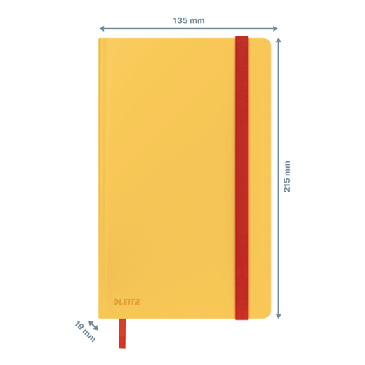 Cuaderno con tapas duras Leitz Cosy, 80 hojas, rayado horizontal, DIN A5, amarillo