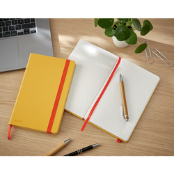 Cuaderno con tapas duras Leitz Cosy, 80 hojas, rayado horizontal, DIN A5, amarillo