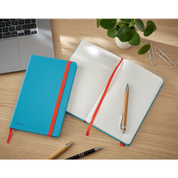 Cuaderno con tapas duras Leitz Cosy,  80 hojas, rayado horizontal, DIN A5, azul