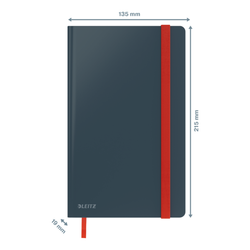Cuaderno con tapas duras Leitz Cosy, 80 hojas, rayado horizontal, DIN A5, gris