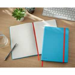 Cuaderno con tapas duras Leitz Cosy,  80 hojas, rayado horizontal, DIN B5, azul