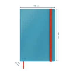 Cuaderno con tapas duras Leitz Cosy,  80 hojas, rayado horizontal, DIN B5, azul