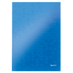 Cuaderno con tapas duras Leitz WOW, 80 hojas cuadriculado 5, DIN A4, azul