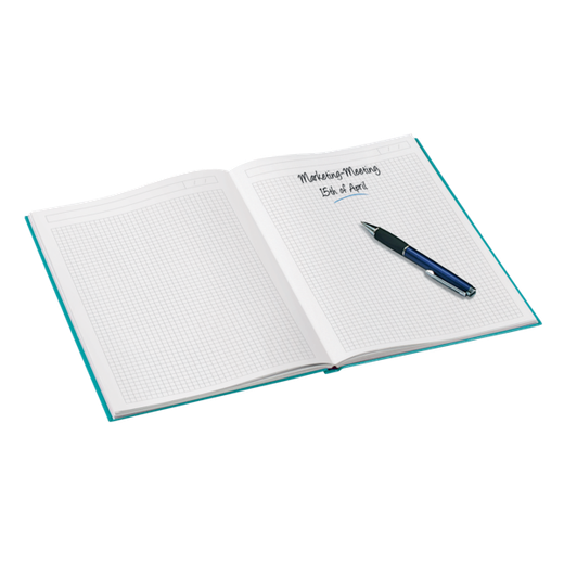 Cuaderno con tapas duras Leitz WOW, 80 hojas cuadriculado 5, DIN A4, turquesa