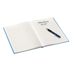 Cuaderno con tapas duras Leitz WOW, 80 hojas cuadriculado 5, DIN A5, azul