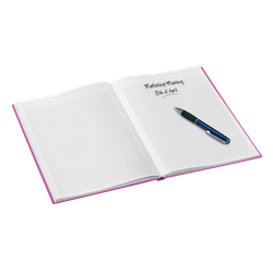 Cuaderno con tapas duras Leitz WOW, 80 hojas cuadriculado 5, DIN A5, fucsia