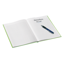 Cuaderno con tapas duras Leitz WOW, 80 hojas cuadriculado 5, DIN A5, verde