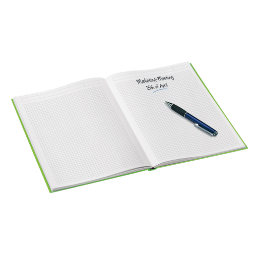 Cuaderno con tapas duras Leitz WOW, 80 hojas cuadriculado 5, DIN A5, verde