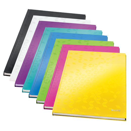 Cuaderno con tapas duras Leitz WOW, 80 hojas rayado horizontal, DIN A4, azul