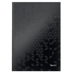 Cuaderno con tapas duras Leitz WOW, 80 hojas rayado horizontal, DIN A4, negro