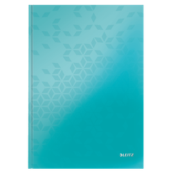 Cuaderno con tapas duras Leitz WOW, 80 hojas rayado horizontal, DIN A4, turquesa