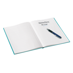 Cuaderno con tapas duras Leitz WOW, 80 hojas rayado horizontal, DIN A4, turquesa