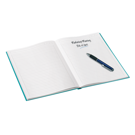 Cuaderno con tapas duras Leitz WOW, 80 hojas rayado horizontal, DIN A4, turquesa
