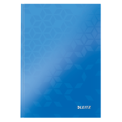Cuaderno con tapas duras Leitz WOW, 80 hojas rayado horizontal,DIN A5, azul