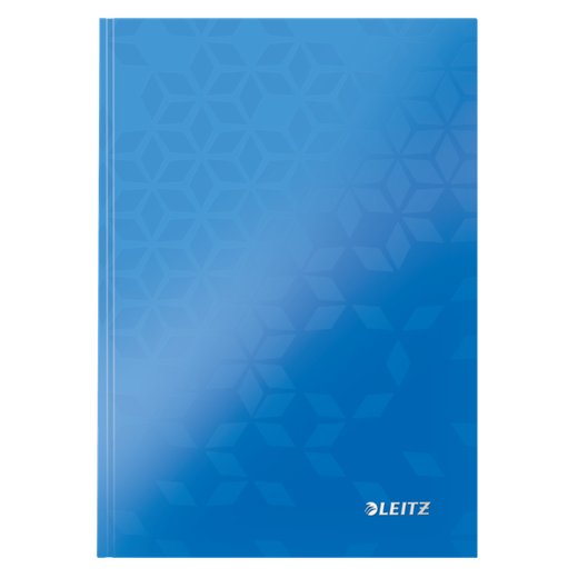 Cuaderno con tapas duras Leitz WOW, 80 hojas rayado horizontal,DIN A5, azul