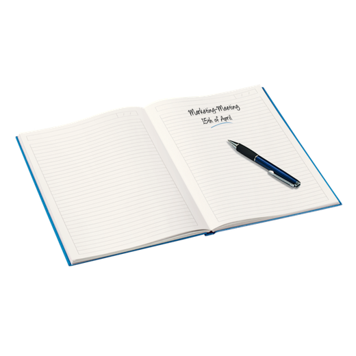 Cuaderno con tapas duras Leitz WOW, 80 hojas rayado horizontal,DIN A5, azul