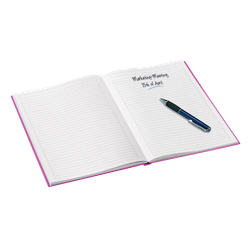 Cuaderno con tapas duras Leitz WOW, 80 hojas rayado horizontal,DIN A5, fucsia