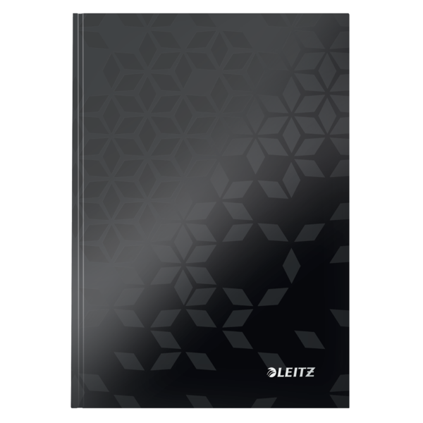 Cuaderno con tapas duras Leitz WOW, 80 hojas rayado horizontal,DIN A5, negro
