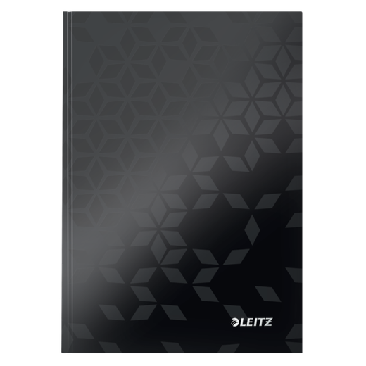 Cuaderno con tapas duras Leitz WOW, 80 hojas rayado horizontal,DIN A5, negro