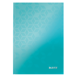 Cuaderno con tapas duras Leitz WOW, 80 hojas rayado horizontal,DIN A5, turquesa