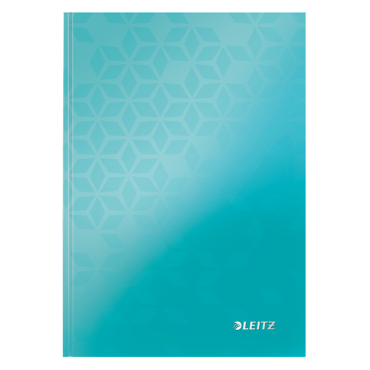 Cuaderno con tapas duras Leitz WOW, 80 hojas rayado horizontal,DIN A5, turquesa