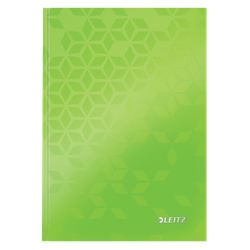 Cuaderno con tapas duras Leitz WOW, 80 hojas rayado horizontal,DIN A5, verde