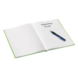 Cuaderno con tapas duras Leitz WOW, 80 hojas rayado horizontal,DIN A5, verde