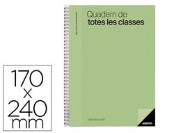 Cuaderno de todas las clases profesorado addittio 256 paginas dia pagina color verde 170x240 mm catalan