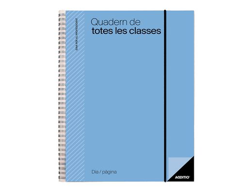 Cuaderno de todas las clases profesorado addittio 256 paginas dia pagina color verde 170x240 mm catalan