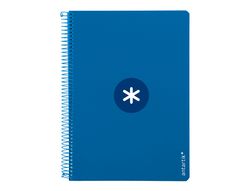 Cuaderno espiral liderpapel a4 antartik tapa dura 80h 100gr cuadro 4mm con margen color azul oscuro