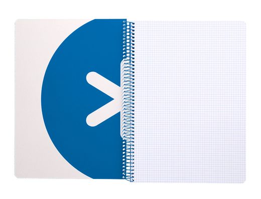Cuaderno espiral liderpapel a4 antartik tapa dura 80h 100gr cuadro 4mm con margen color azul oscuro