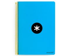 Cuaderno espiral liderpapel a4 antartik tapa dura 80h 100gr cuadro 4mm con margen color azul