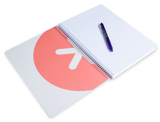 Cuaderno espiral liderpapel a4 antartik tapa dura 80h 100gr cuadro 4mm con margen color coral