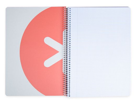 Cuaderno espiral liderpapel a4 antartik tapa dura 80h 100gr cuadro 4mm con margen color coral