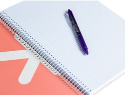 Cuaderno espiral liderpapel a4 antartik tapa dura 80h 100gr cuadro 4mm con margen color coral