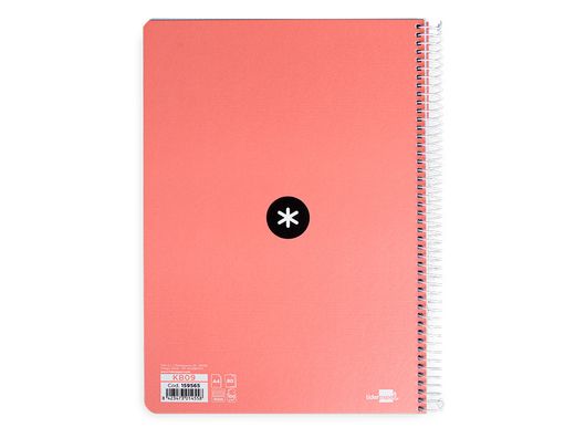 Cuaderno espiral liderpapel a4 antartik tapa dura 80h 100gr cuadro 4mm con margen color coral
