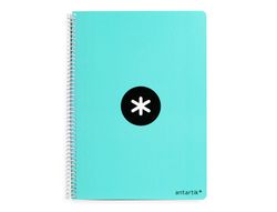 Cuaderno espiral liderpapel a4 antartik tapa dura 80h 100gr cuadro 4mm con margen color menta