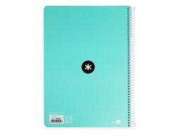 Cuaderno espiral liderpapel a4 antartik tapa dura 80h 100gr cuadro 4mm con margen color menta