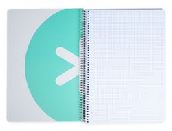 Cuaderno espiral liderpapel a4 antartik tapa dura 80h 100gr cuadro 4mm con margen color menta