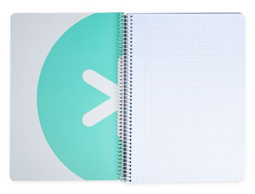Cuaderno espiral liderpapel a4 antartik tapa dura 80h 100gr cuadro 4mm con margen color menta