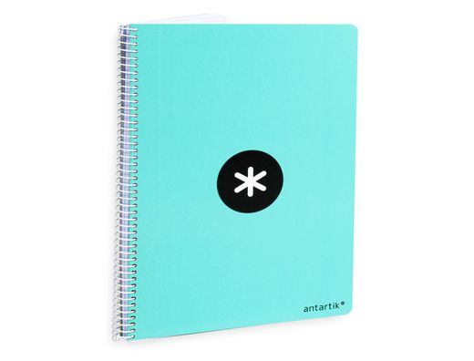 Cuaderno espiral liderpapel a4 antartik tapa dura 80h 100gr cuadro 4mm con margen color menta