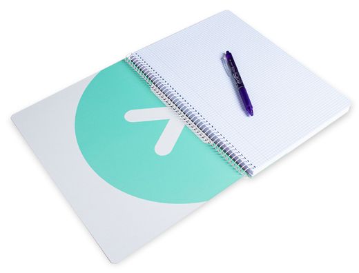 Cuaderno espiral liderpapel a4 antartik tapa dura 80h 100gr cuadro 4mm con margen color menta