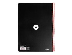 Cuaderno espiral liderpapel a4 antartik tapa dura 80h 100gr cuadro 4mm con margen color negro