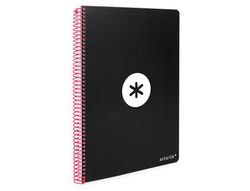 Cuaderno espiral liderpapel a4 antartik tapa dura 80h 100gr cuadro 4mm con margen color negro