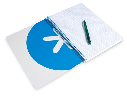 Cuaderno espiral liderpapel a4 antartik tapa dura 80h 100gr cuadro 4mm con margen color rojo
