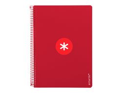 Cuaderno espiral liderpapel a4 antartik tapa dura 80h 90gr cuadro 4mm con margen color frambuesa